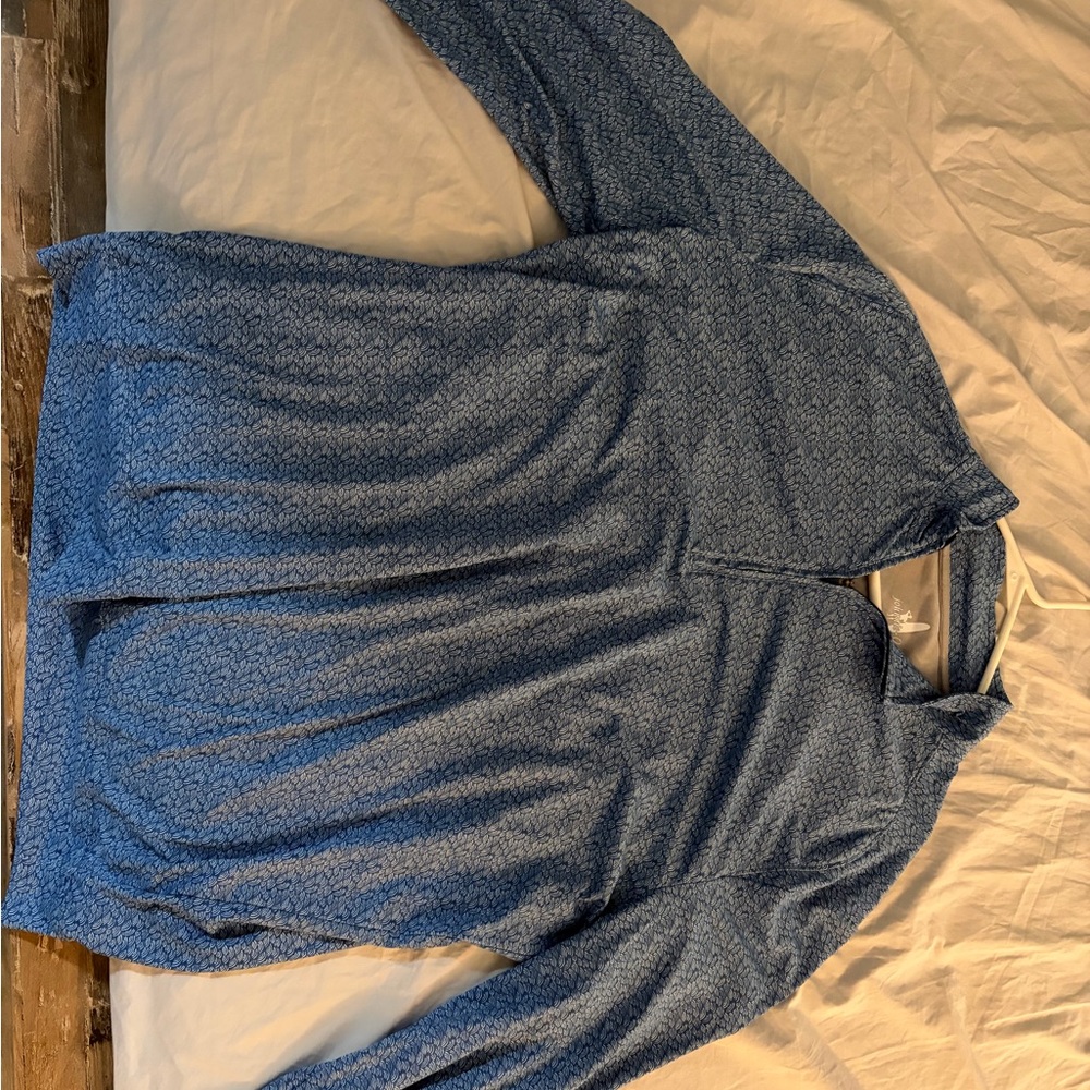 johnnie-O Navy Wave Pattern Quarter-Zip
